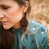Steel & Clover - Balsam Leaf Wooden Earrings π¨π¦