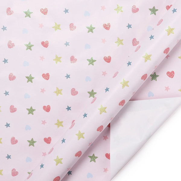 Birthday Girl Hearts Stars Glitter Wrapping Paper