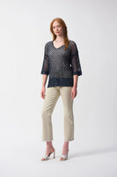 Joseph Ribkoff - Open Stitch Sweater with Sequins