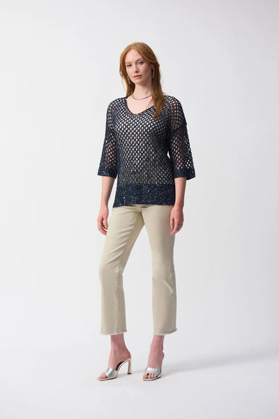 Joseph Ribkoff - Open Stitch Sweater with Sequins