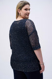 Joseph Ribkoff - Open Stitch Sweater with Sequins