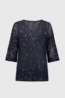 Joseph Ribkoff - Open Stitch Sweater with Sequins