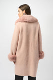 Joseph Ribkoff - Feather Yarn and Faux Fur Sweater Coat