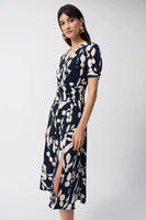 Joseph Ribkoff - Silky Knit Abstract Print Wrap Dress