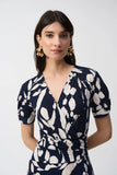 Joseph Ribkoff - Silky Knit Abstract Print Wrap Dress