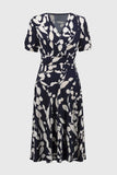 Joseph Ribkoff - Silky Knit Abstract Print Wrap Dress