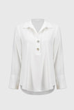 Joseph Ribkoff - Eggshell Straight Top With Button Detail