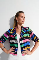 Joseph Ribkoff - Gauze Stripe Print Short Boxy Blazer 🇨🇦