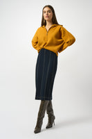 Joseph Ribkoff - Stretch Denim Panelled Pencil Skirt