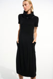 Joshep Ribkoff- Silky Knit Cocoon Dress With Memory Funnel Collar