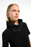 Joshep Ribkoff- Silky Knit Cocoon Dress With Memory Funnel Collar