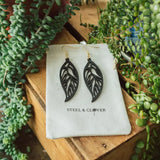 Steel & Clover - Willow Modern Chic Wooden Leaf Earring 🇨🇦