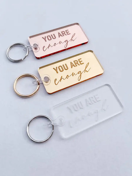 Blonde Ambition - You are Enough Rectangle Engraved Keychains 🇨🇦