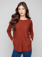 Charlie B - Knit Sweater With Lace-Up Cuffs