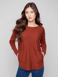 Charlie B - Knit Sweater With Lace-Up Cuffs