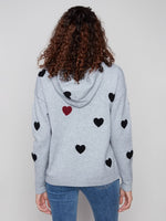 Charlie B - Embroidered Hearts Hoodie Sweater