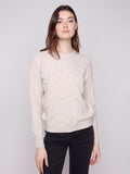 Charlie B - Crew Neck Sweater with Tonal Embroidery