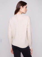 Charlie B - Crew Neck Sweater with Tonal Embroidery