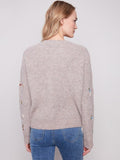 Charlie B - Crew Neck Sweater With Floral Embroidery