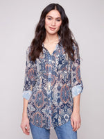 Charlie B - Printed Button-Up Blouse