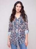 Charlie B - Printed Button-Up Blouse