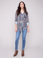 Charlie B - Printed Button-Up Blouse