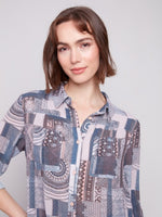 Charlie B - Printed Button-Up Blouse