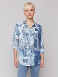 Charlie B - Printed Crinkle Button-Front Blouse 🇨🇦