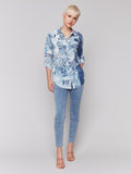 Charlie B - Printed Crinkle Button-Front Blouse 🇨🇦