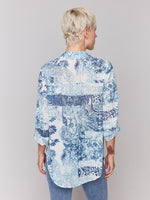 Charlie B - Printed Crinkle Button-Front Blouse 🇨🇦