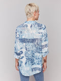 Charlie B - Printed Crinkle Button-Front Blouse 🇨🇦