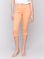 Charlie B Knee High Capri Twill Pants - Lightweight Stretch Women's Summer Capris