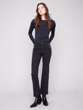 Charlie B  - Flare Leg Stretch Twill Pants With Buttons