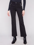 Charlie B  - Flare Leg Stretch Twill Pants With Buttons