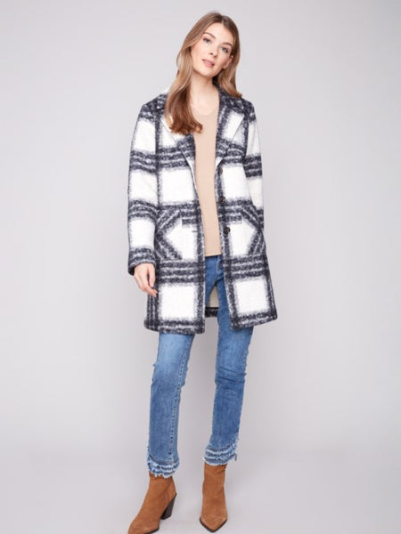 Charlie B - Plaid Bouclé Knit Coat