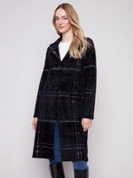 Charlie B - Long Plaid Knit Coatigan
