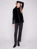 Charlie B -  Printed Reversible Quilted Faux Fur Nylon Vest With Welt Pockets