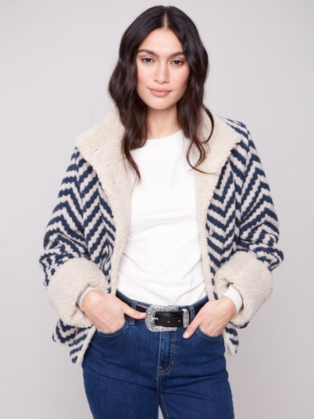 Charlie B - Chevron Boucle Short Jacket