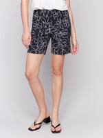 Charlie B Printed Pull-On Stretch Shorts - Lightweight Women's Summer Shorts