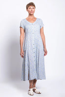 Blue Sky - Morgan Dress, Sunshine Ditsy, Linen Bamboo