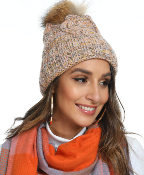 Multi Color Pom Pom Toque