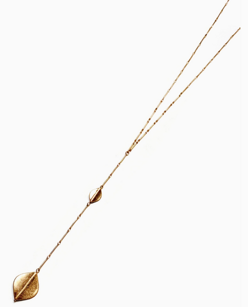Antique Metal Y Drop Seed Pendant Necklace