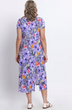 Blue Sky - Morgan Dress, Violet Bloom, Linen Bamboo