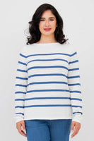 Blue Sky - Frida Sweater, Denim Stripe, Cotton