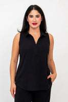 Blue Sky - Hula Tank, Black, Linen Bamboo