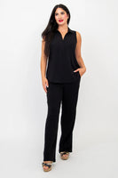 Blue Sky - Hula Tank, Black, Linen Bamboo