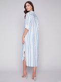 Charlie B- Printed Long Linen Tunic Dress