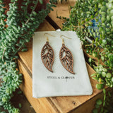 Steel & Clover - Willow Modern Chic Wooden Leaf Earring 🇨🇦