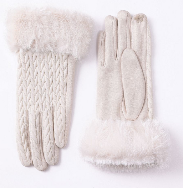 Faux Fur Cuffed Gloves