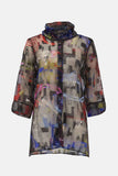Joseph Ribkoff - Burnout Organza Word Print Long Blouse 🇨🇦